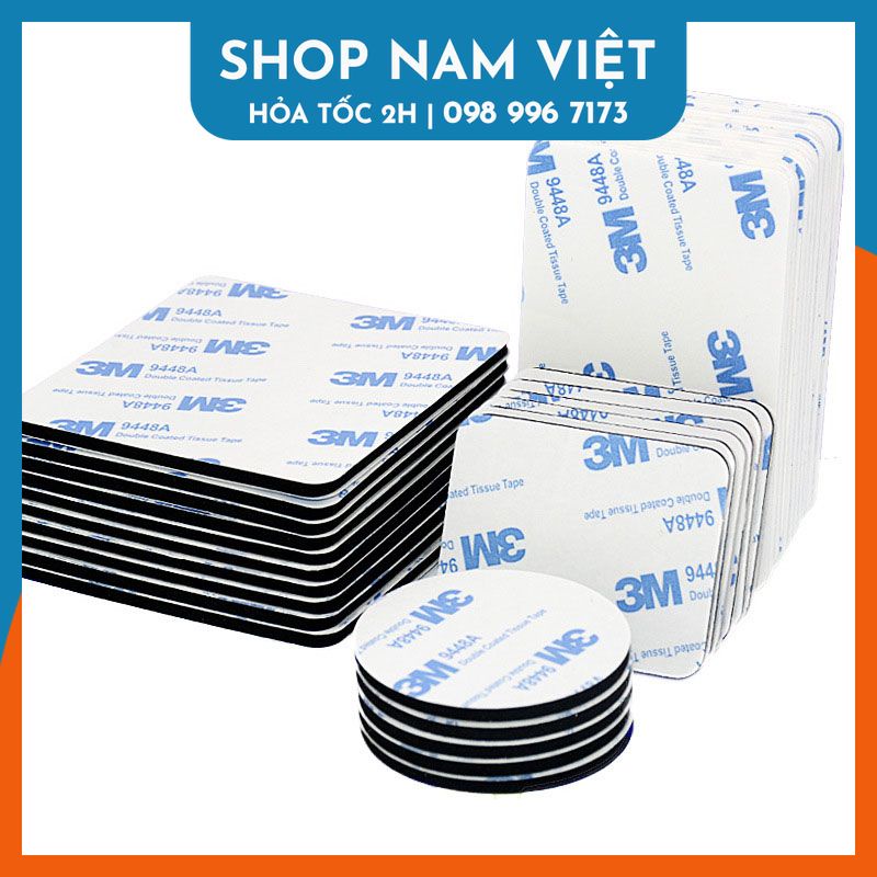 Combo 10 miếng dán băng keo 2 mặt 3M siêu dính