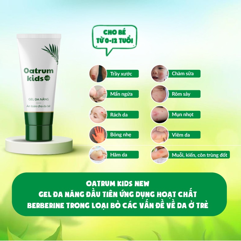 Gel bôi da đa năng Oatrum Kids New - bé hết trầy xước, rách da, bỏng, côn trùng đốt, hăm, chàm sữa