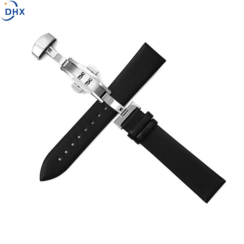 Dây đeo đồng hồ bằng da bò siêu mỏng kích thước 10-22mm 20mm