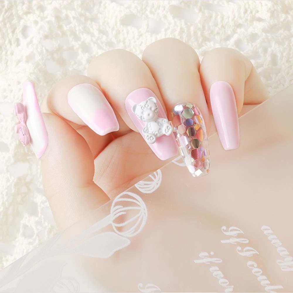 Phụ Kiện Trang Trí Móng Tay Hình Gấu Hoạt Hình Ba Chiều DIY