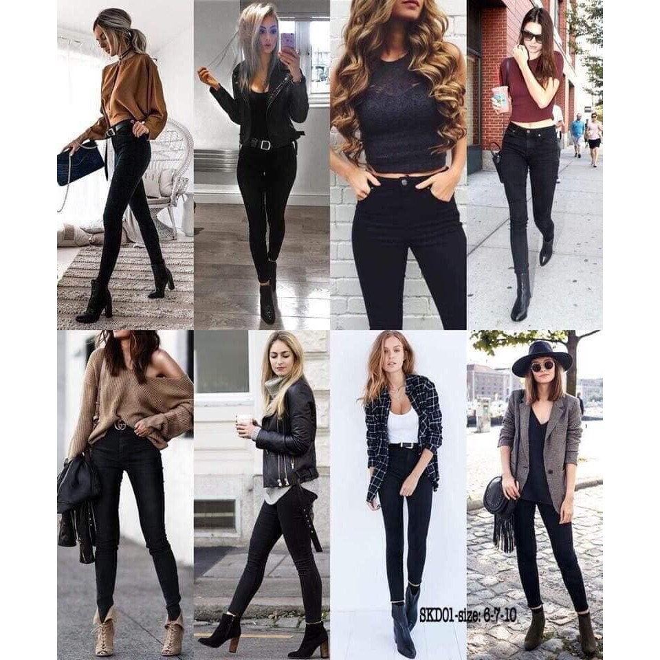 Thời trang nữ bigsize 55kg-95kg. Jean skinny lại chuẩn bị vào mùa tổng hợp quần đen, Bigsize 7-14. Mã skd01 | BigBuy360 - bigbuy360.vn