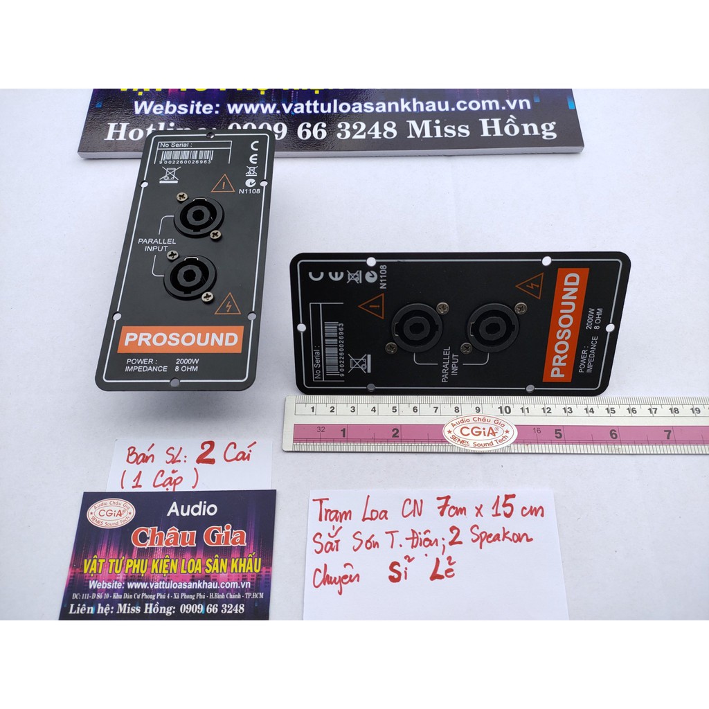 Trạm loa sắt 7cm x15cm 2 cái Audio Châu Gia