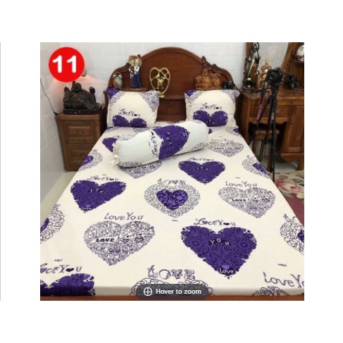 Bộ ga trải giường 1m8 x2m .set ga gối 4 món không mền, họa tiết đơn giản, chất liệu mát và bền