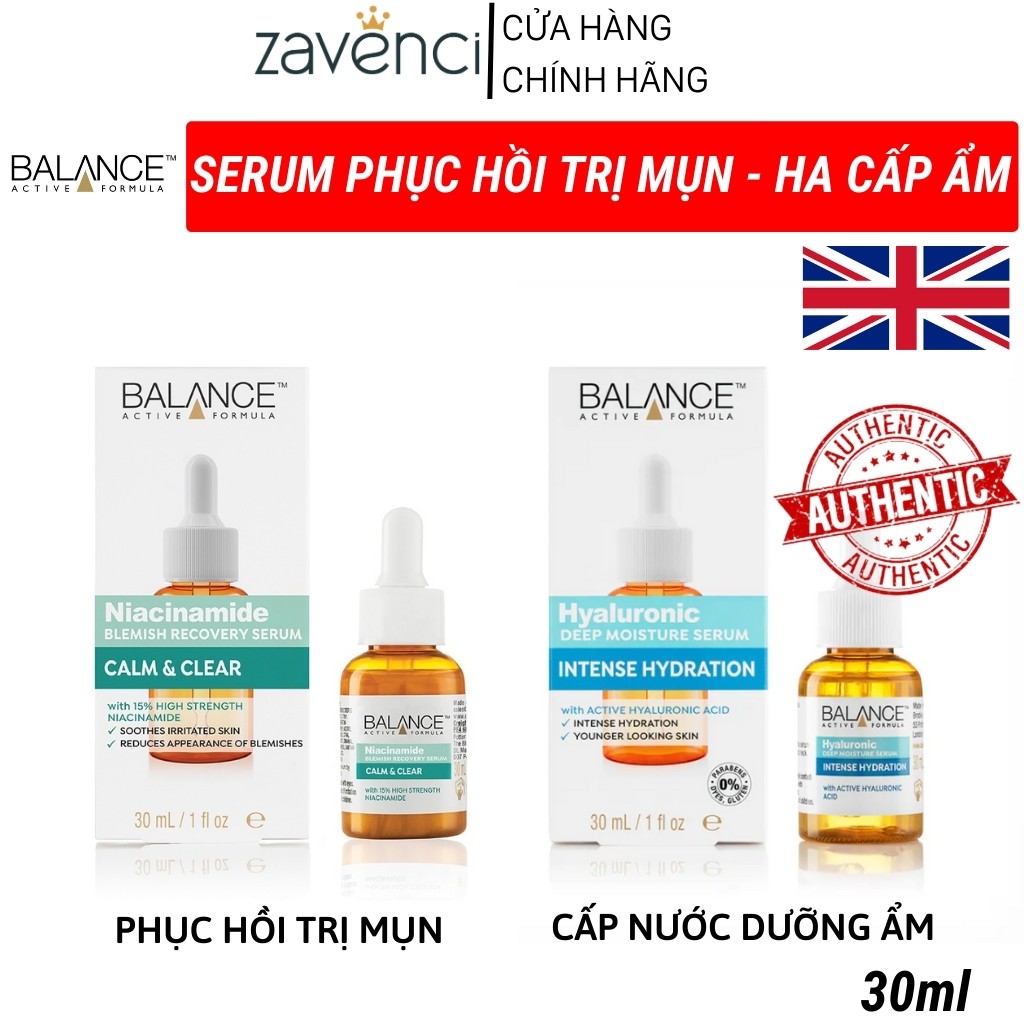 Serum BALANCE Cấp Nước Dưỡng Ẩm Balance Active Formula Hyaluronic Deep Moisture (30ml)