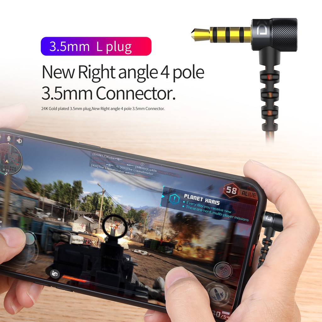 Tai Nghe Nhét Tai PLEXTONE Dx2 Đế Kim Loại Giắc 3.5mm Tương Thích Android/Iphone Tiện Lợi Chơi Game Pubg