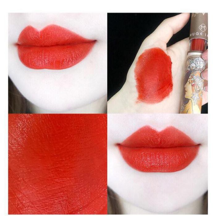 Set 5 Cây Son Kem Lì Lâu Trôi Mềm Mịn MUGE LEEN hộp vuông cổ trang Cao Cấp Mĩ Phẩm Nội Địa Trung KING DC