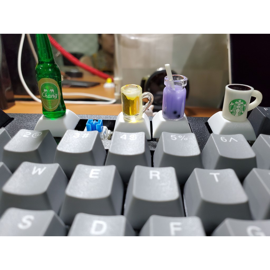 Keycap hình ly trà sữa, nút bấm bàn phím cơ hình milk tea