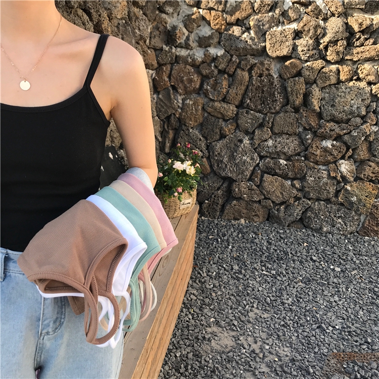 Áo hai dây màu trơn sành điệu dành cho nữ 22991