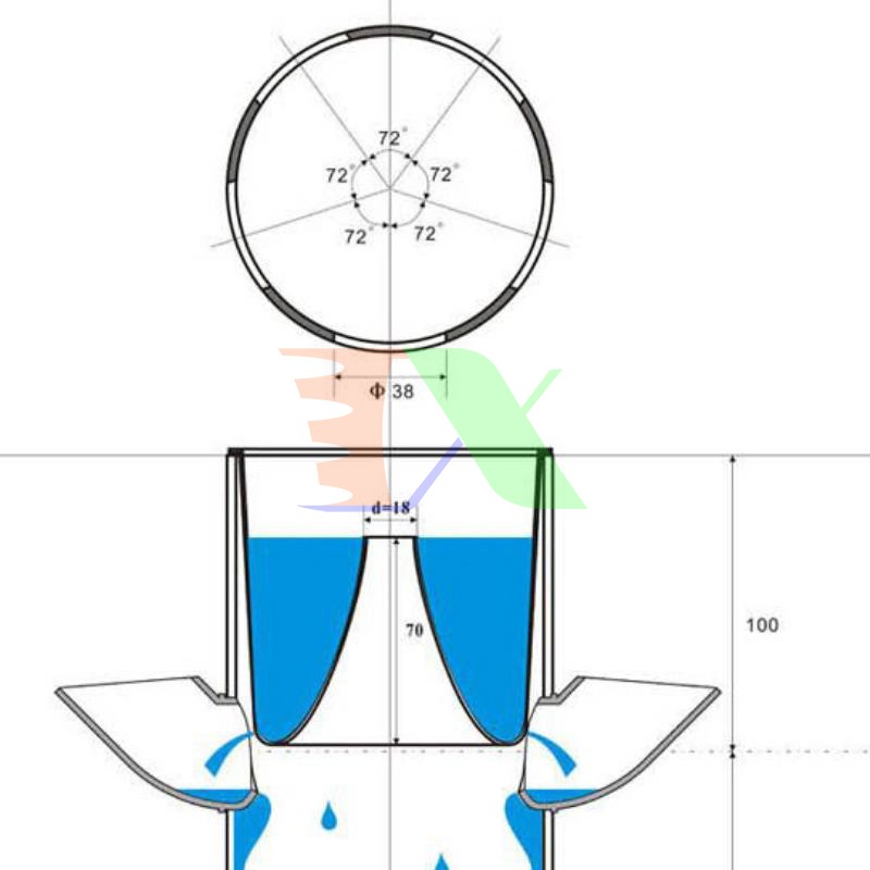 Bộ 32 Tai khí canh, Cốc thủy canh trụ đứng + 32 viên mút xốp D32H32