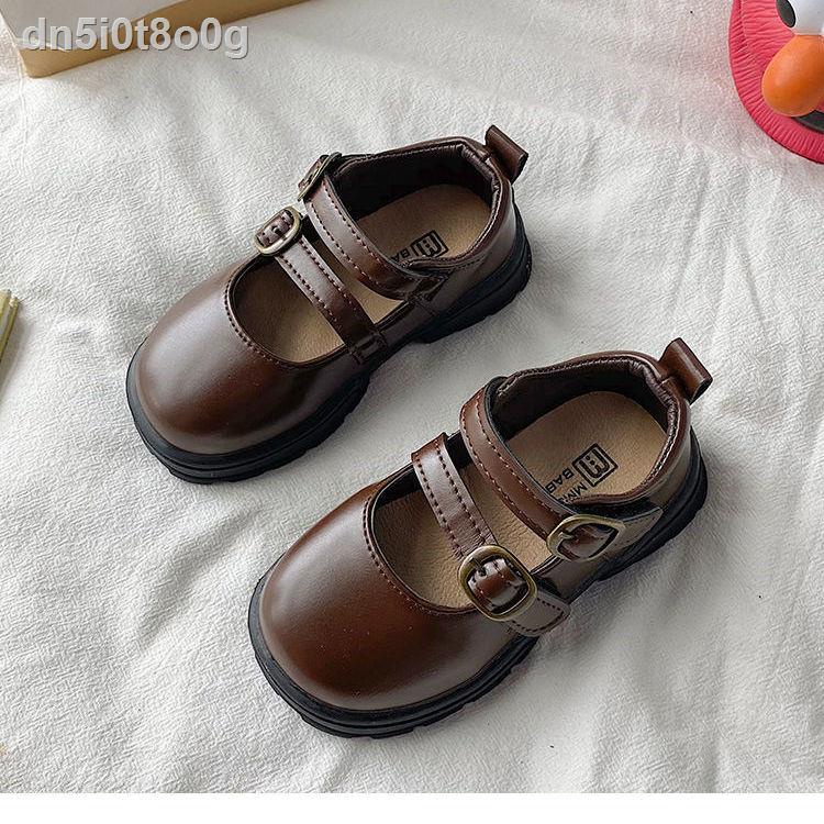 Giày da đen kiểu dáng tây cho bé gái 2021 trẻ em mùa xuân và thu đơn công chúa mềm đế khiêu vũ [phát hành vào ngày