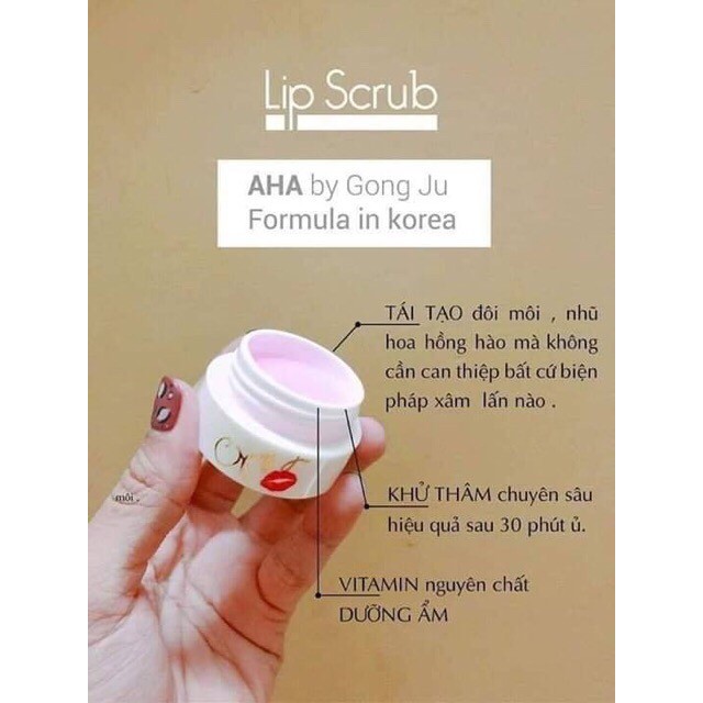 Ủ dưỡng hồng môi nhũ hoa Gong Ju Lip Scrub Aha
