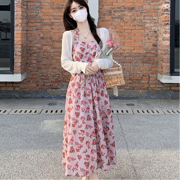 sexy đầm hồng đầm hở lưng đầm dài váy hoa nhí vintage váy tiểu thư sang chảnh váy cổ yếm đầm trễ vai váy tay bồng đầm bigsize nữ váy nữ xinh váy đi chơi đầm đi tiệc đầm nữ