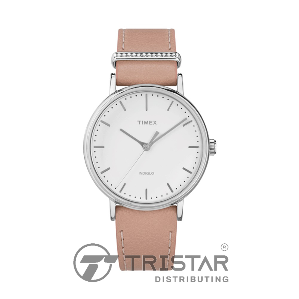 Đồng hồ Nữ Timex Fairfield Crystal 37mm - TW2R70400 Dây Da - Chính Hãng