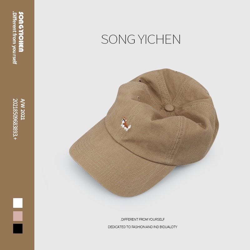 Mũ Lưỡi Trai Mềm Mại Chống Nắng In Hình Chú Chó Corgi Hoạt Hình Phong Cách Hàn Quốc Cho Nam Và Nữ