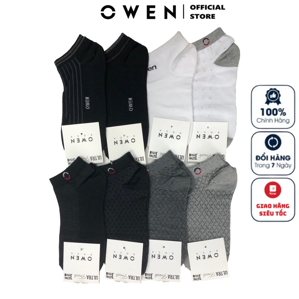 Tất Nam Cổ Ngắn Owen Nhiều Mẫu Vớ Nam Chất Liệu Cotton thấm hút mồ hôi tốt êm ái công nghệ Nano Bạc khử mùi hôi chân