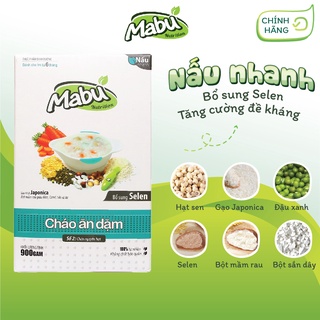 Cháo ăn dặm nguyên hạt Mabu 900g, thực phẩm ăn dặm cho bé từ 10 tháng ăn