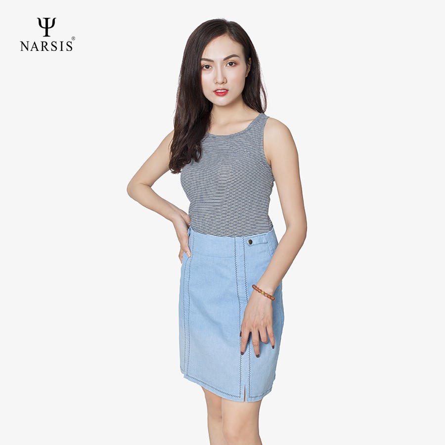 Chân Váy bò nữ Narsis B8006 màu xanh blue