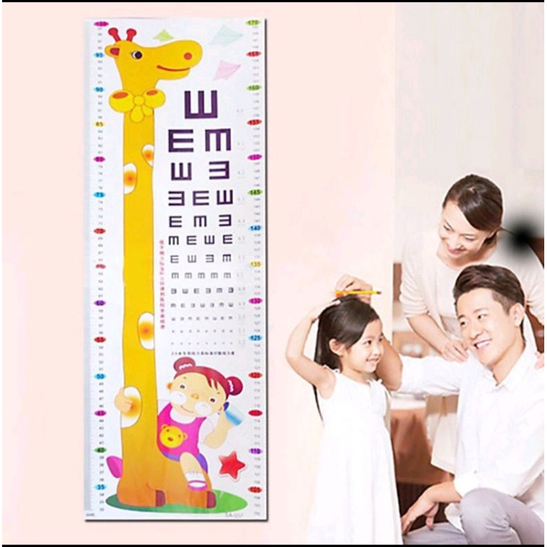 Thước decal dán tường đo chiều cao cho bé, họa tiết ngộ nghĩnh đáng yêu, đo được lên đến 170 cm