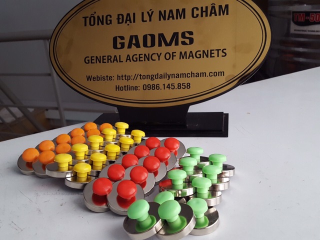Nam châm chặn giấy đính bảng nhiều màu sắc phi 32