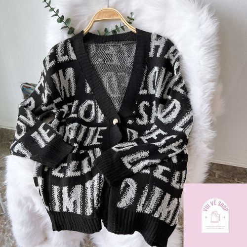 Áo Khoác Len Cardigan Mỏng Chữ Tay Dài Cổ V Tay Dài Thời Trang Nữ | Vui Vẻ Shop