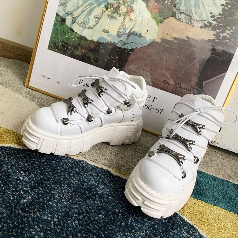 GIÀY L1128 WHITE GOTHIC ROCKY OXFORD SHOES - GIÀY ĐẾ CAO 6CM PHONG CÁCH