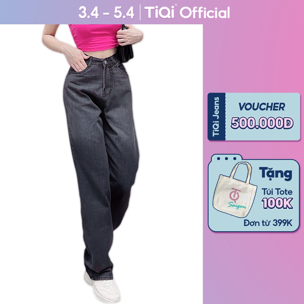 Quần jeans ống rộng nữ màu Xám Đen Ombre TiQi Jeans B2-198 | BigBuy360 - bigbuy360.vn