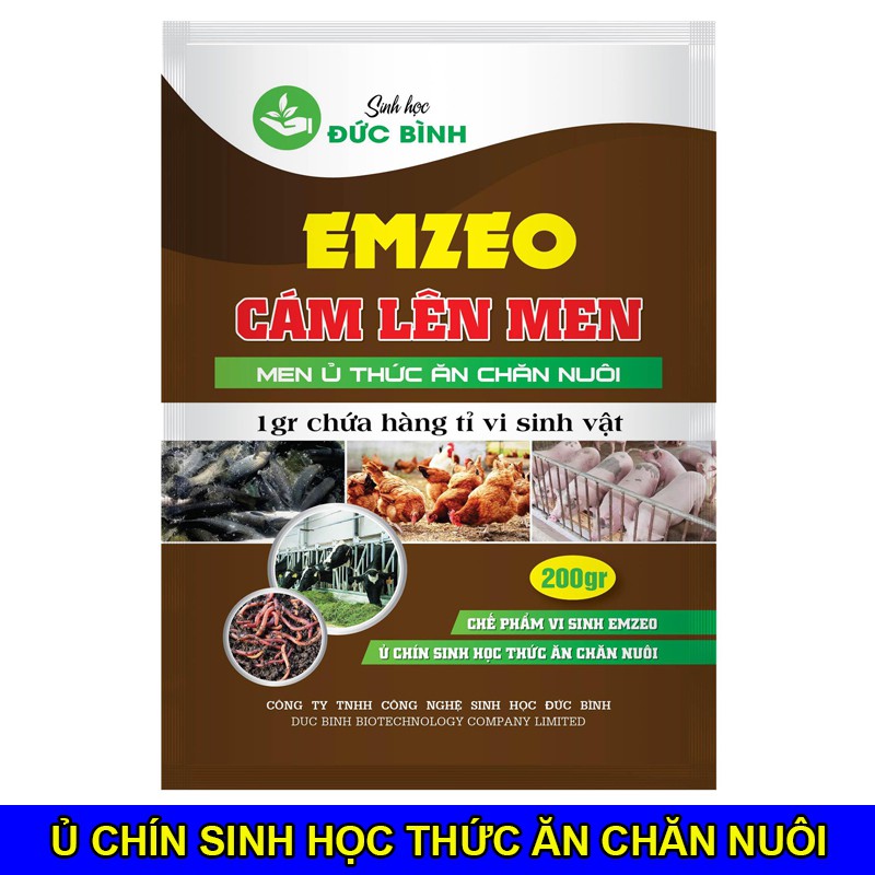 EMZEO CÁM LÊN MEN - MEN Ủ THỨC ĂN CHĂN NUÔI, Ủ ỐC CHO CÁ TRẮM
