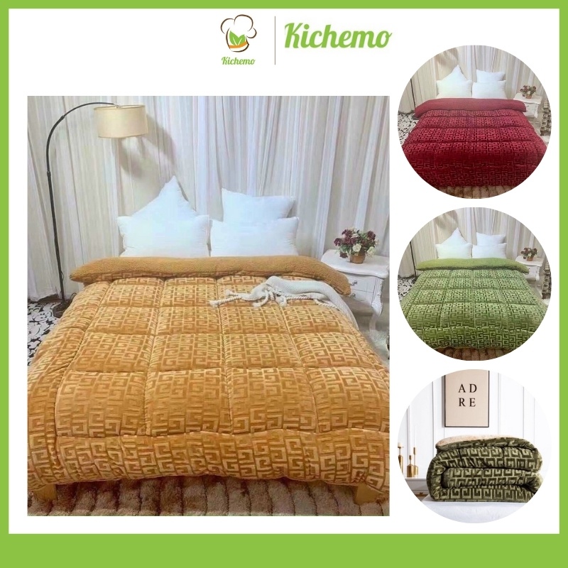 Chăn Lông Cừu Chữ Vạn Hàng Loại 1 Siêu Ấm Cao Cấp Nhập khẩu