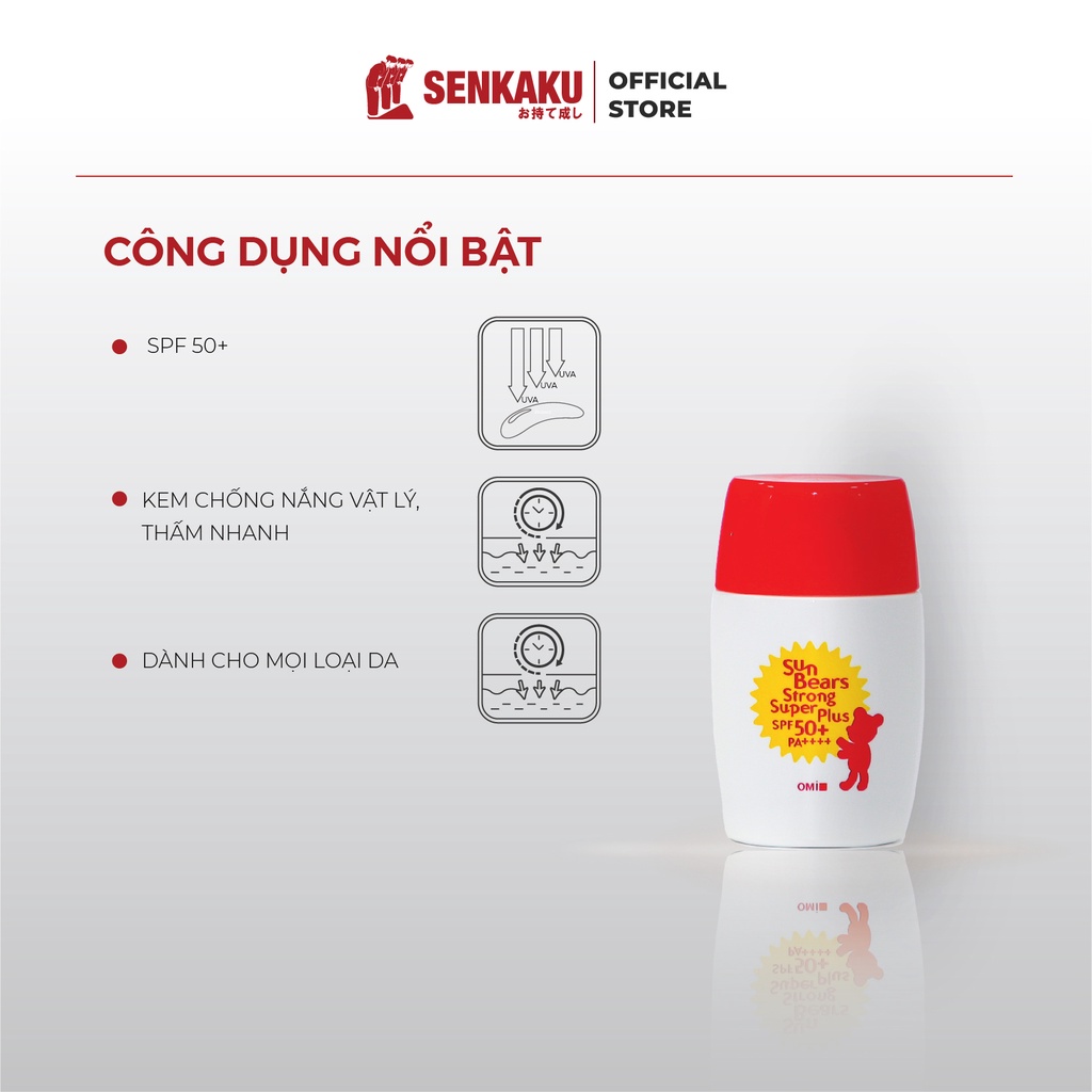 Kem Chống Nắng Omi Sun Bears nhật bản SPF 50+ | BigBuy360 - bigbuy360.vn