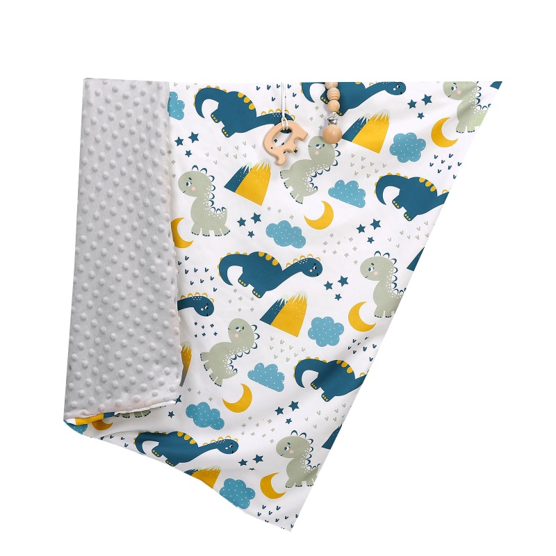 Chăn Quấn Em Bé Giữ Ấm Mùa Thu Đông In Họa Tiết Chấm Bi Hoạt Hình