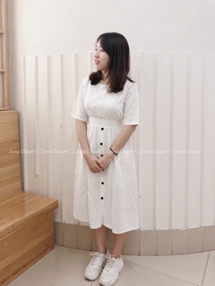 Váy maxi đũi trắng