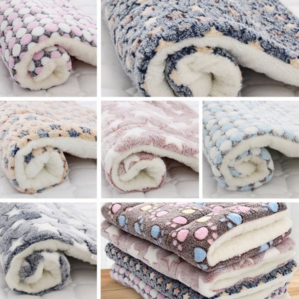 Tấm đệm ngủ flannel cotton dày mềm mại ấm áp nhiều màu sắc tùy chọn dành cho cún cưng và mèo cưng