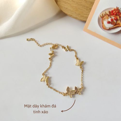 Lắc tay nữ tình bạn mặt bướm xinh xắn Her Accessories T16