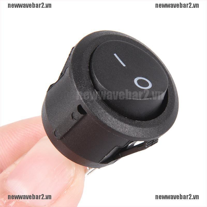 Công tắc rocker bật/ tắt SPST 2 chấu hình tròn chống thấm nước dành cho xe hơi