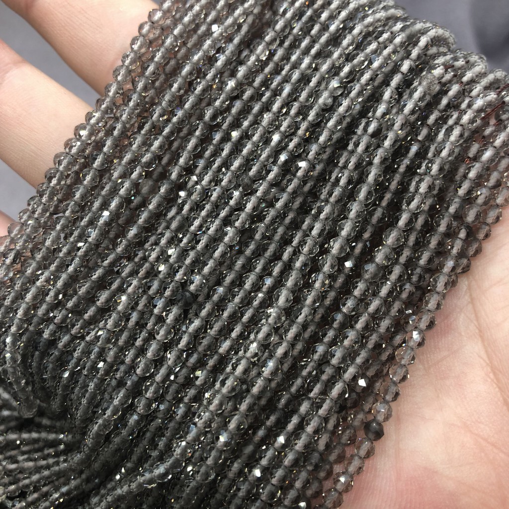 Chuỗi Hạt Đá Obsidian Tự Nhiên 2 / 3 / 4mm