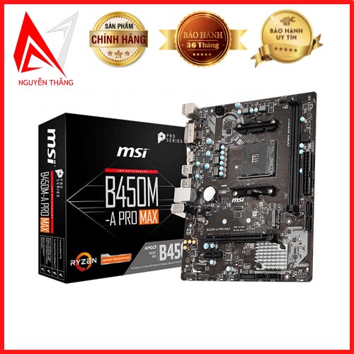 Mainboard bo mạch chủ MSI B450M-A PRO MAX (Chipset AMD B450/ Socket AM4/ VGA onboard) new chính hãng