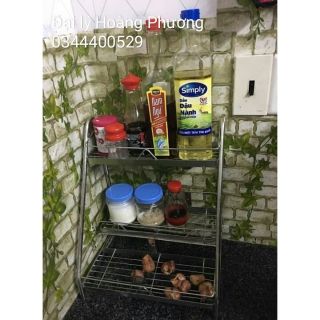 Kệ gia vị inox cầu thang 3 tầng