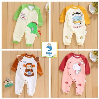 Bộ body dài tay nỉ bông hình thú dễ thương cho bé