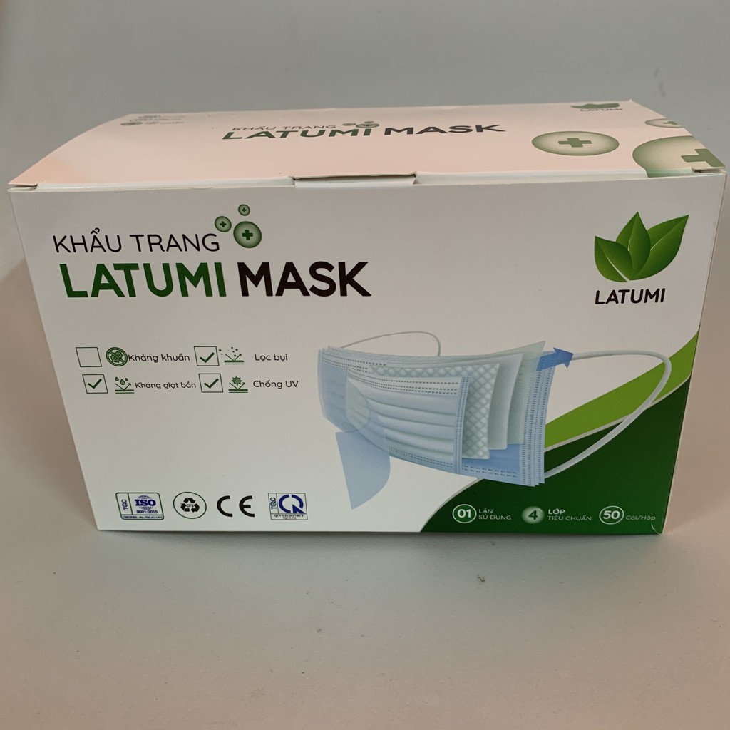Khẩu Trang ⚜️LATUMI⚜️ Khẩu Trang Y Tế 50 Chiếc Khẩu Trang Dày Dặn Kháng Khuẩn 99% | BigBuy360 - bigbuy360.vn