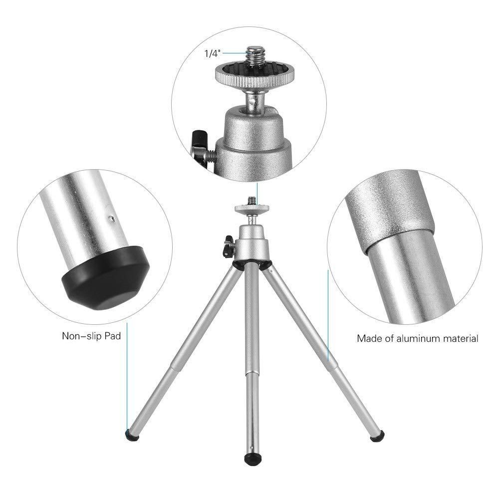 Tripod gắn điện thoại thiết kế có 2 khúc nhỏ gọn mini hỗ trợ chụp ảnh tự sướng làm từ hợp kim nhôm nhiều màu tùy chọn