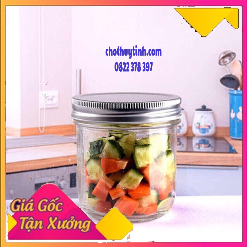 [NEW]Hũ thủy tinh tròn 300ml nắp nhôm | BigBuy360 - bigbuy360.vn