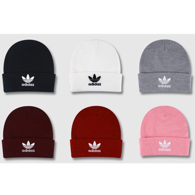 Mũ len dệt kim thêu logo adidas thời trang thu đông cho nam và nữ