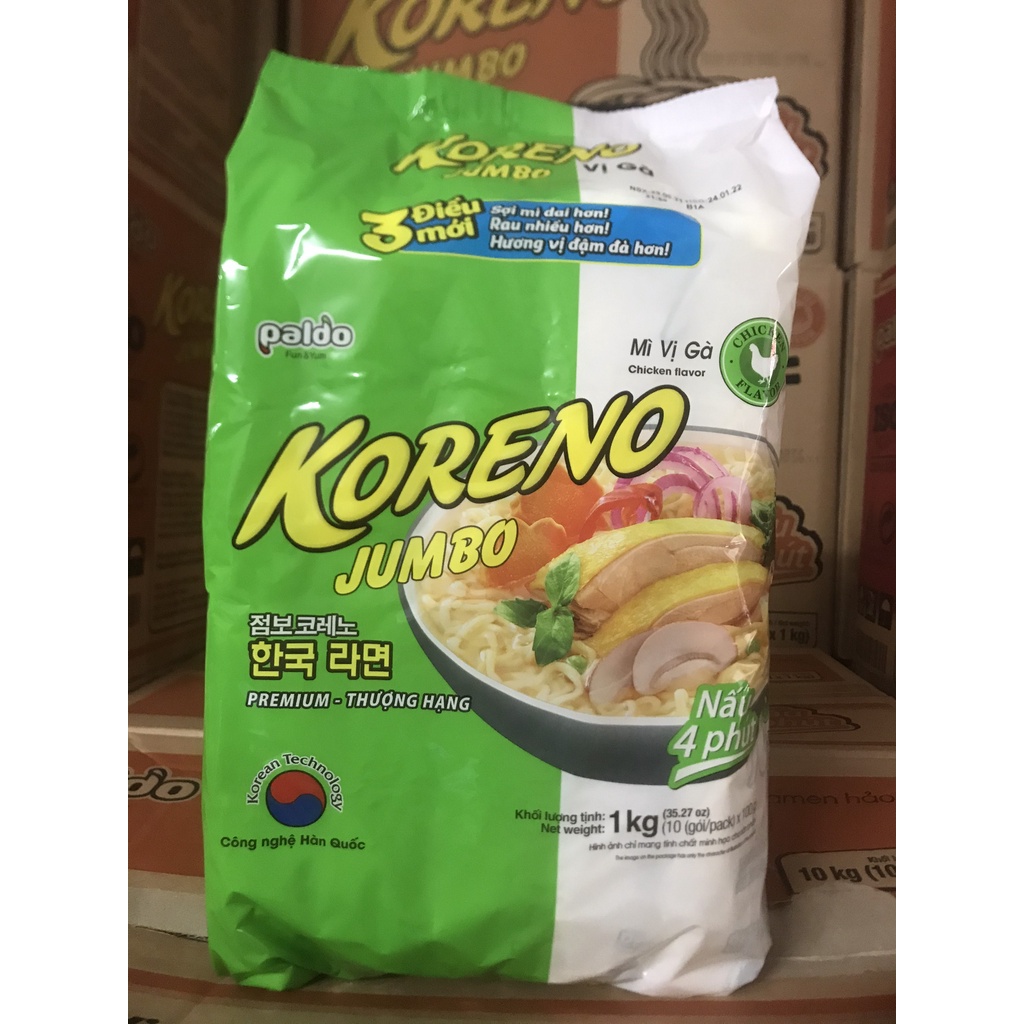 [Mã GROXUAN1 giảm 8% đơn 150K] Mì Hàn Quốc KORENO JUMBO vị Bò cay, vị Nấm, vị Kim Chi, vị Gà, vị Tôm | BigBuy360 - bigbuy360.vn