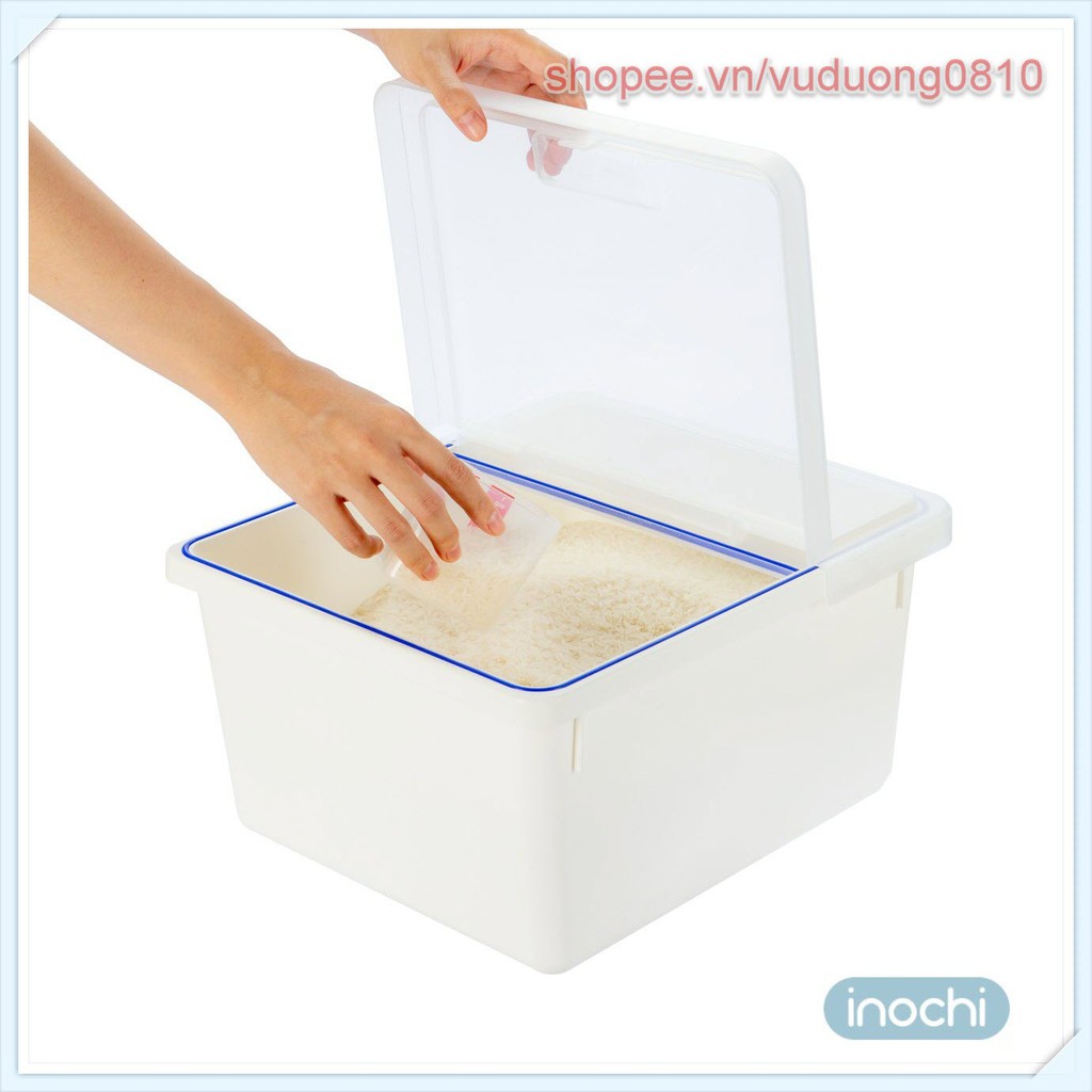 Thùng gạo cao cấp Inochi 12Kg - ion Ag+ kháng khuẩn