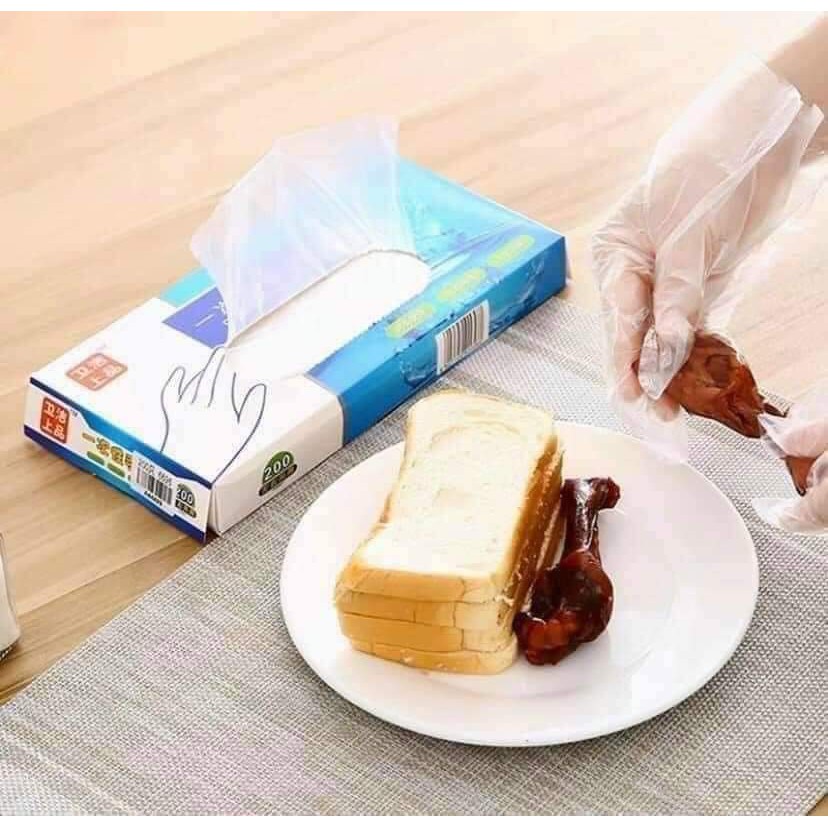 HỘP 200 GĂNG TAY BAO TAY NILON DÙNG 1 LẦN