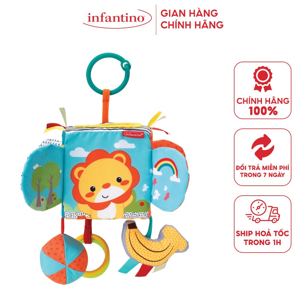 Đồ chơi khám phá Peek&Seek Sensory Discovery Cube Infantino - Phát triển trí tuệ, phối hợp hành động & giác quan