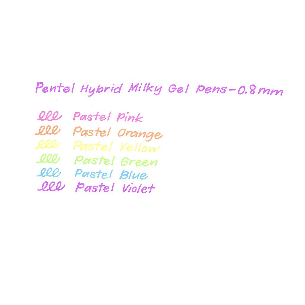 Bút gel sữa dạ quang Pentel Hybird Milky - Metal tip 0.8mm - Màu xanh lá pastel (Pastel Green)