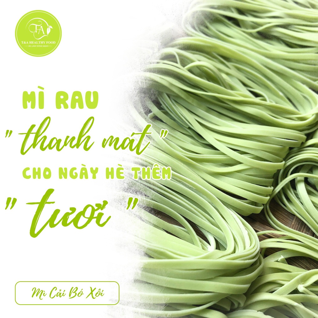 Mì Tươi Cải Bó Xôi Hữu Cơ Ta Food Eat Clean Giảm Cân, Ăn Chay, Thực Dưỡng, Bổ Sung Vitamin, Chất Xơ, Dễ Tiêu Hóa 250G