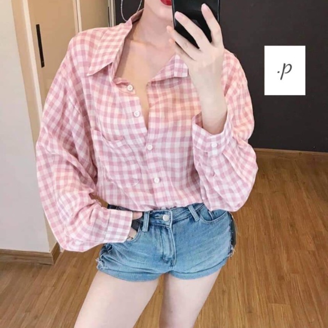 Áo sơ mi kẻ karo chất đũi 02 02