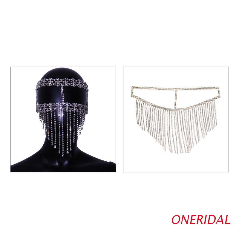 Mặt Nạ Kim Cương Giả Phối Tua Rua Đính Đá Pha Lê Thời Trang Đi Biển